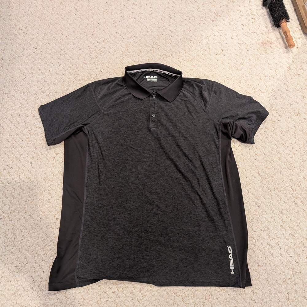 HEAD Men's Charcoal and Black Polo Shirt